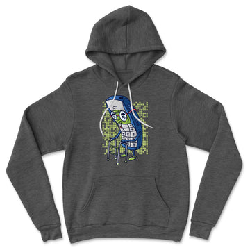 Old Nokia Cellphone Hoodie in Dark Grey Heather color
